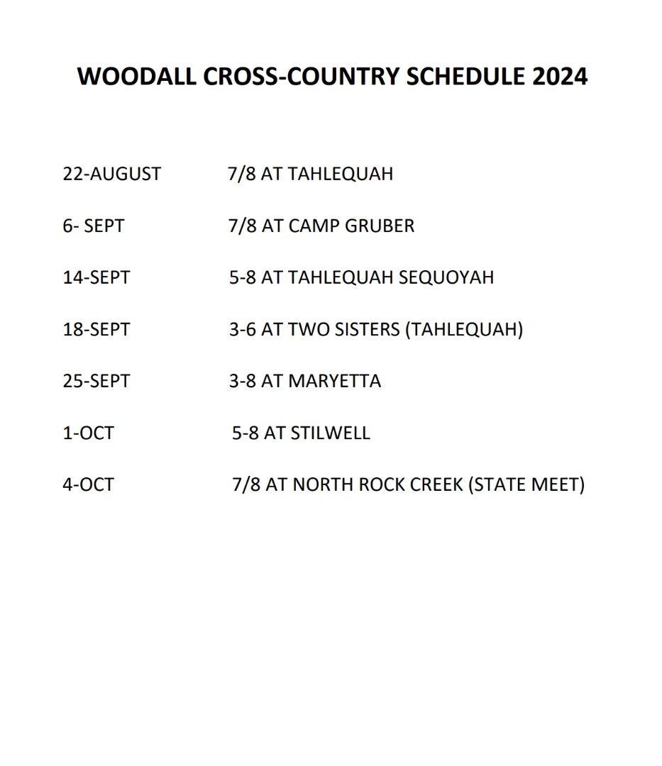 Woodall Cross Country Schedule